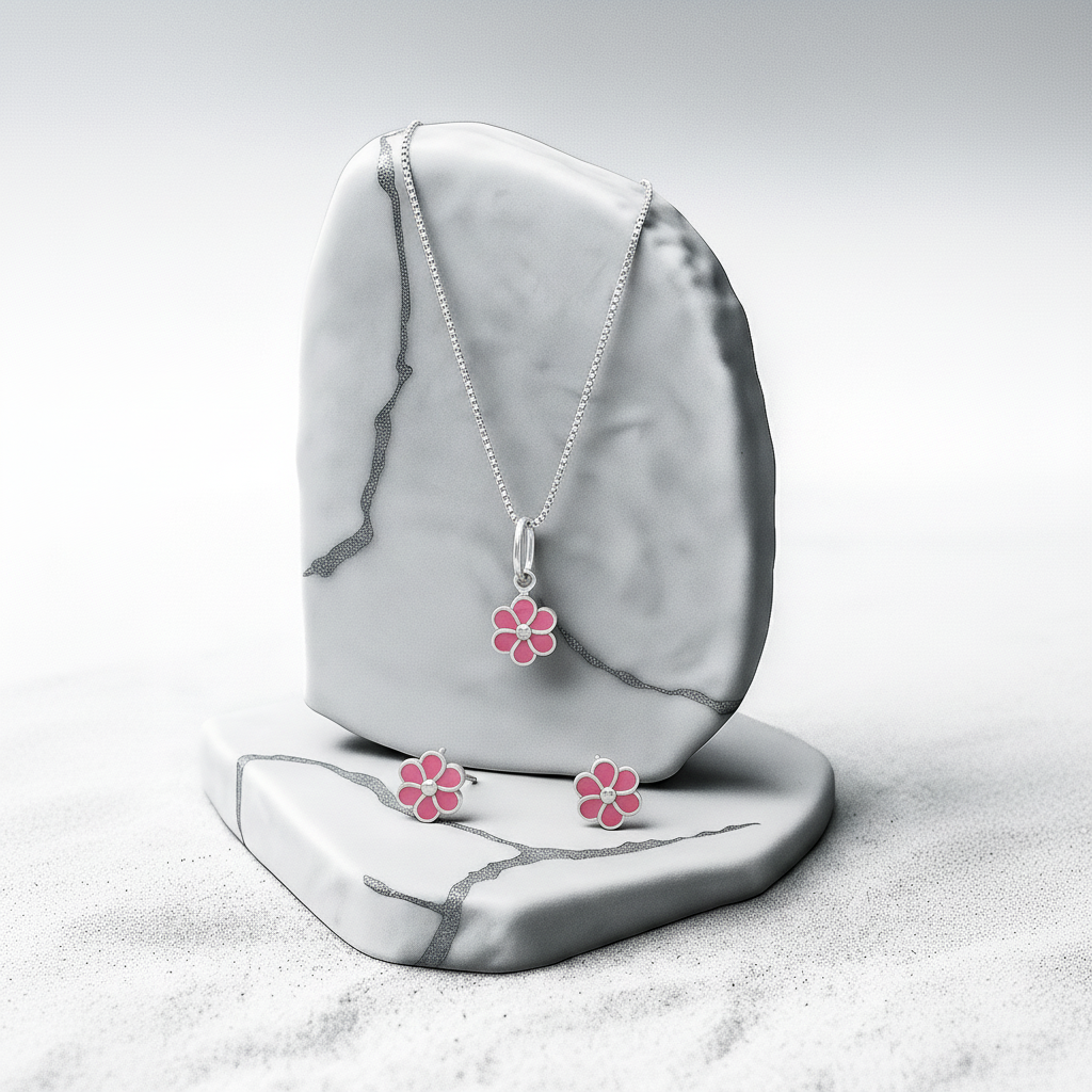 Conjunto Inf Veneziana C Flor Prata925 - Conj0125 26 27