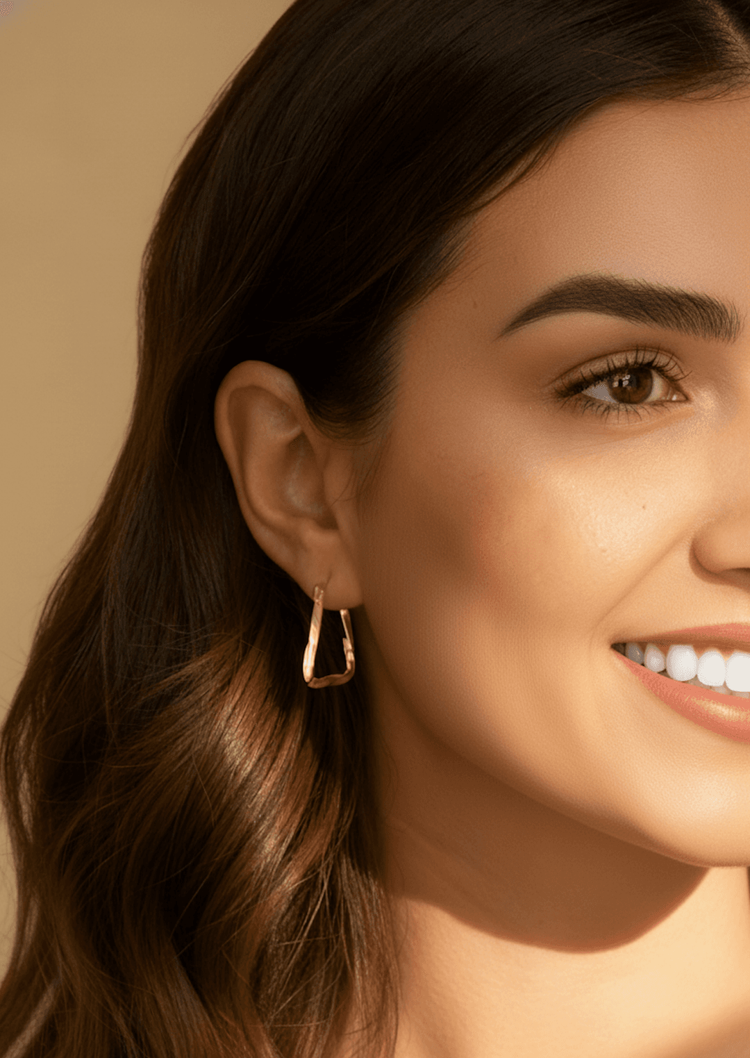 Brinco Argola Geometrica Luxo Banh Ouro 18k - B02282