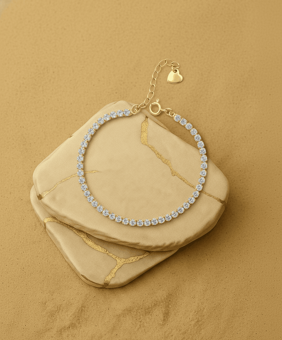 Pulseira Riviera Cristal Banh Ouro 18k - Agf727