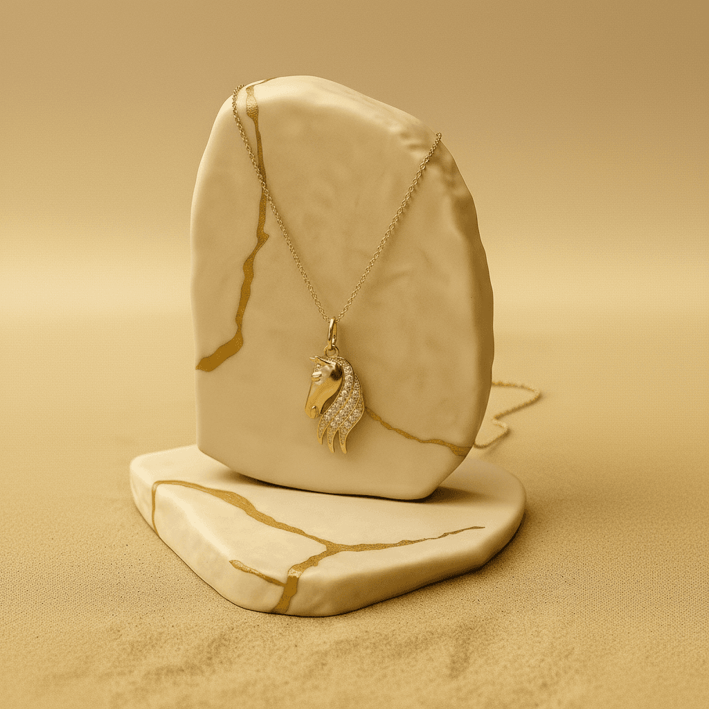 Gargantilha C Ping Cavalo Cravej Banh Ouro 18k- 844