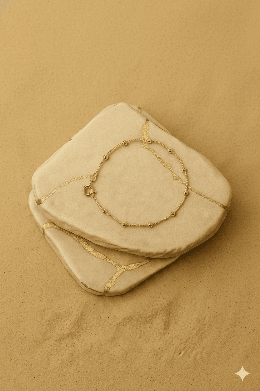 Pulseira Inf Veneziana C Esferas Banh Ouro 18k - Pl021657