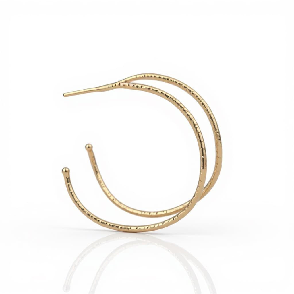 Brinco Argola Fio Torto Banh Ouro 18k - B02217