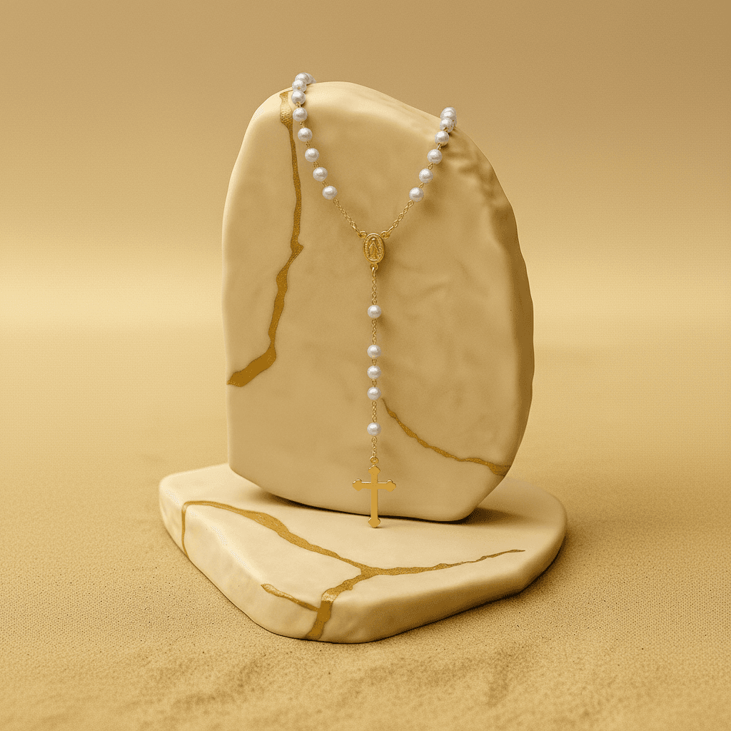 Gargantilha Terco Perolas Banh Ouro 18k- Gf18