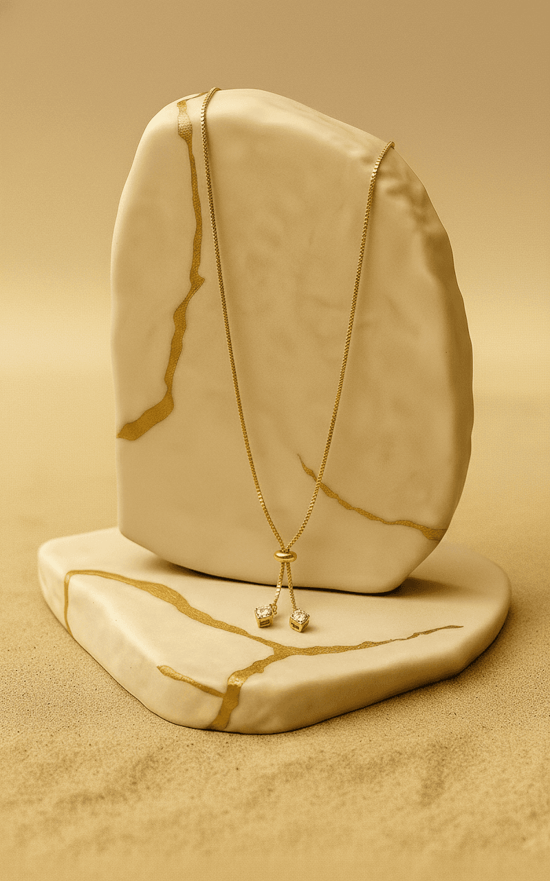 Colar Gravatinha C Coracoes Banh Ouro 18k - Cl00199