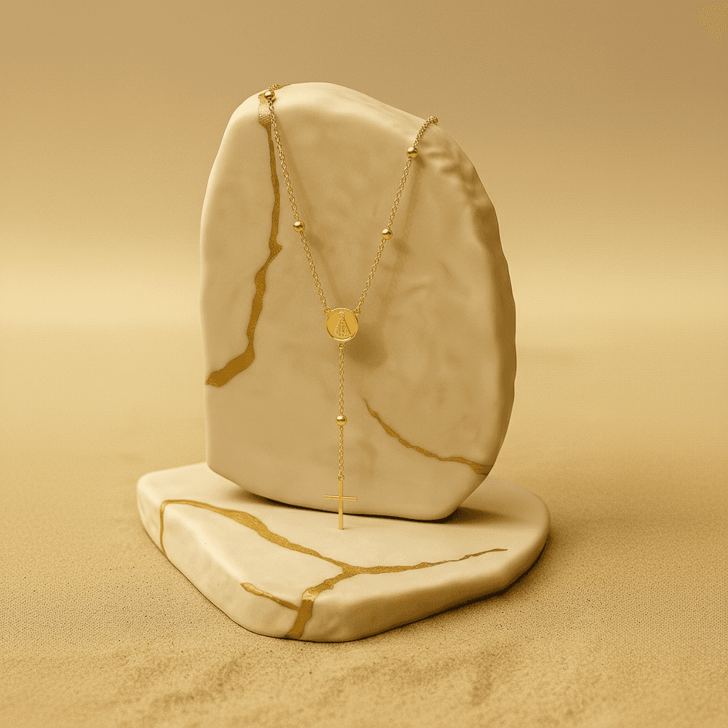 Gargantilha Terco N S Aparecida Banh Ouro 18k- Gf8910