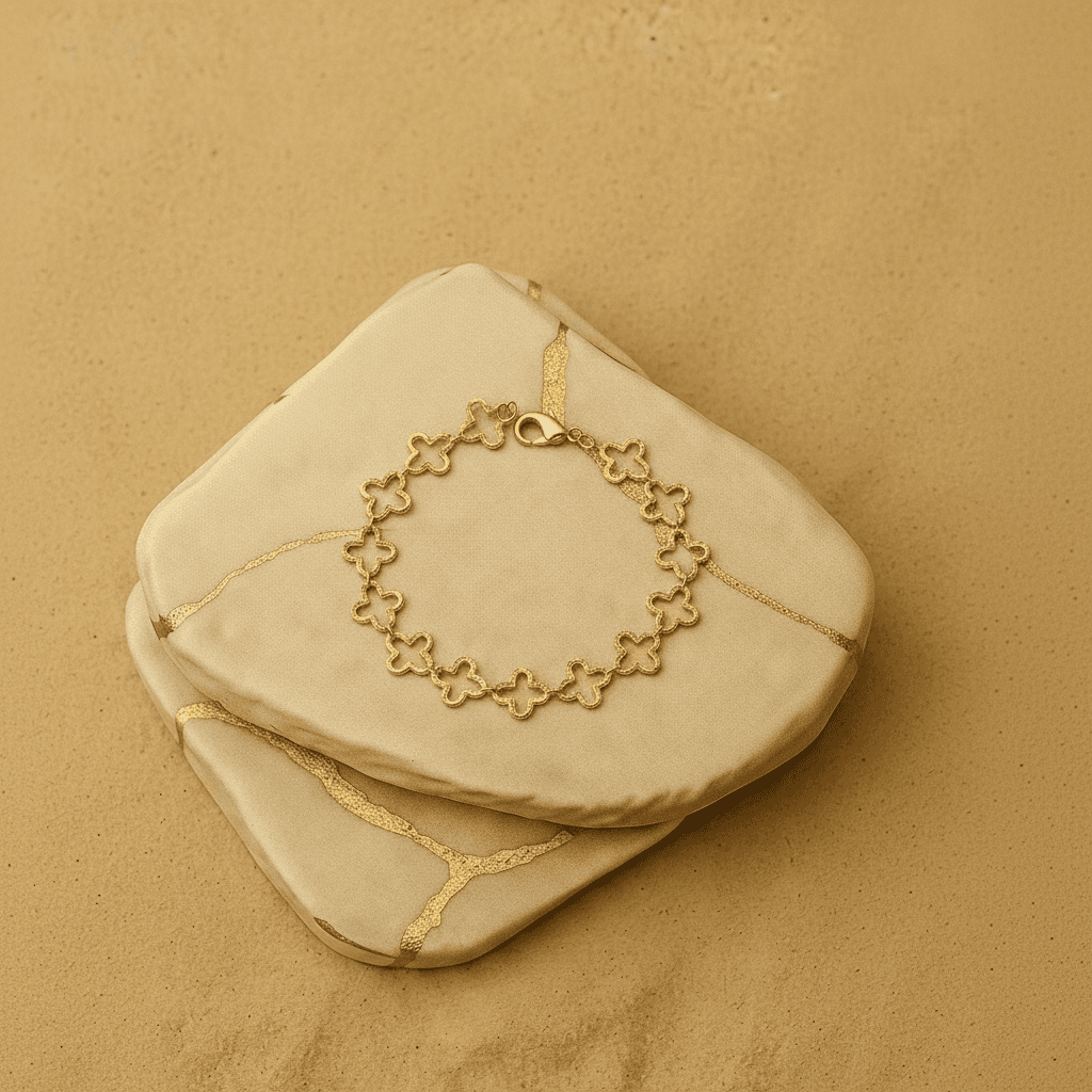 Pulseira Trevo Vazado Banh Ouro 18k - Pl4604